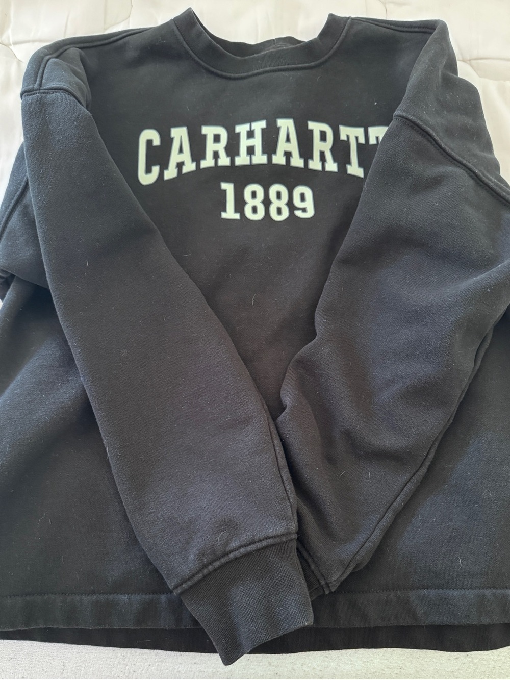 Carhartt Black Crewneck Sweatshirt with White 1889 Logo